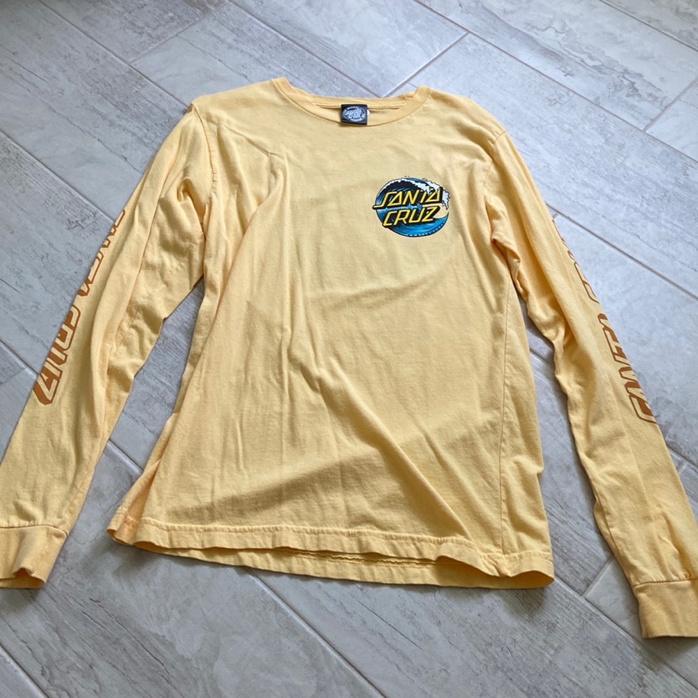 Santa Cruz Skateboarding yellow long sleeve shirt